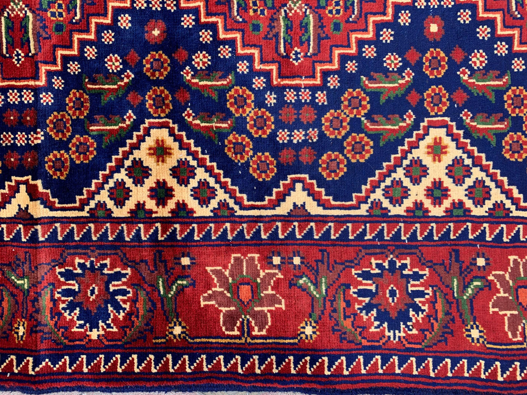 3x10ft, Afghan Turkmen Runner – Yousafi Naksha High Pile Wool Rug – Handmade Hallway Carpet – Tribal Long Runner – Best Quality Afghan Rug