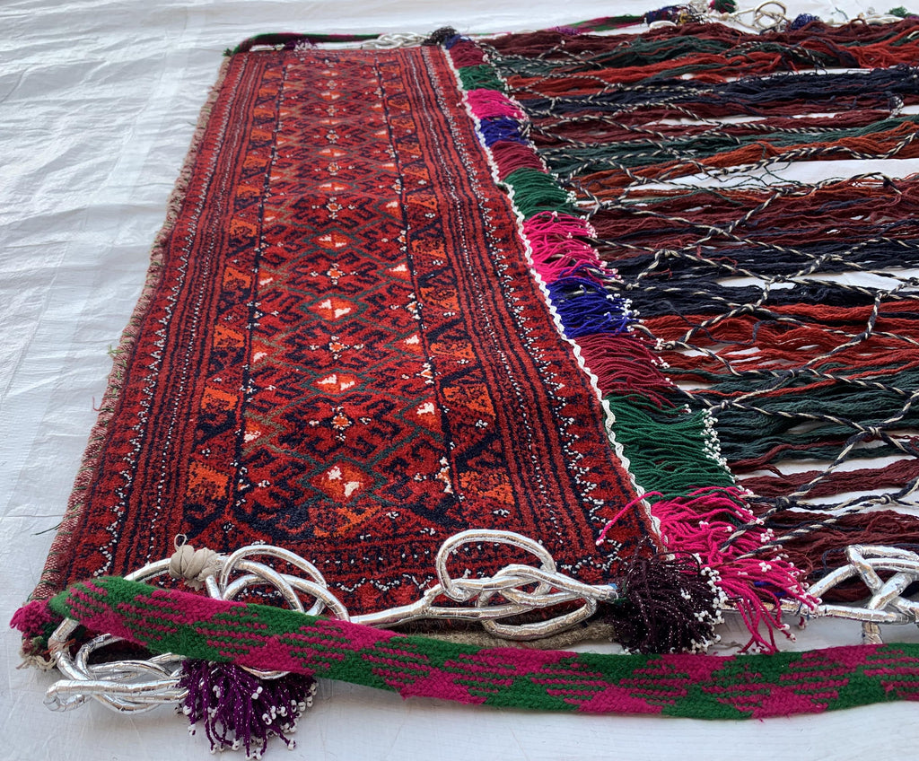 Wall Hanging Hand-woven Jalar with Long Tassels–4 Ft Wide Boho Decor |Cotton Macrame Wall Art | Perfect For Kitchen and Doorway or Bedroom.