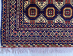 7x5 Handmade Khorjin Rug – Tribal Wool Area Rug | Red Blue Beige Geometric Carpet | Oriental Afghan Decor | Living Room or Office Floor Rug