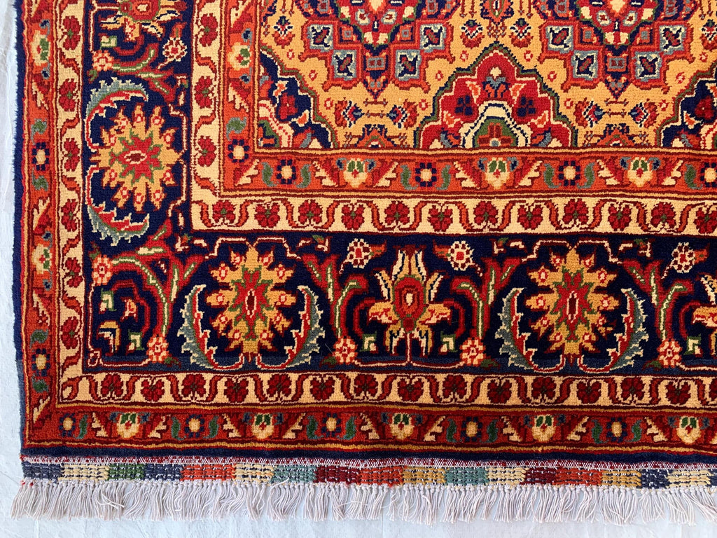 5x7 Handmade Khorjin Rug 6.8x4.11 ft – Tribal Wool Area Rug | Geometric Carpet | Oriental Afghan Decor | Living Room or Office Floor Rug