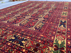 Handmade Afghan Herati Rug 6.8x4.11 ft – Tribal Wool Area Rug | Geometric Carpet | Oriental Afghan Decor | Living Room or Office Floor Rug