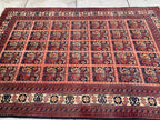 6x10Ft, Ala Bakhmal Vintage Rug–Handmade Afghan Tribal Wool Carpet |Antique Oriental Area Rug |Boho Living Room or Collector Decor 296x194cm