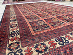 6x10Ft, Ala Bakhmal Vintage Rug–Handmade Afghan Tribal Wool Carpet |Antique Oriental Area Rug |Boho Living Room or Collector Decor 296x194cm