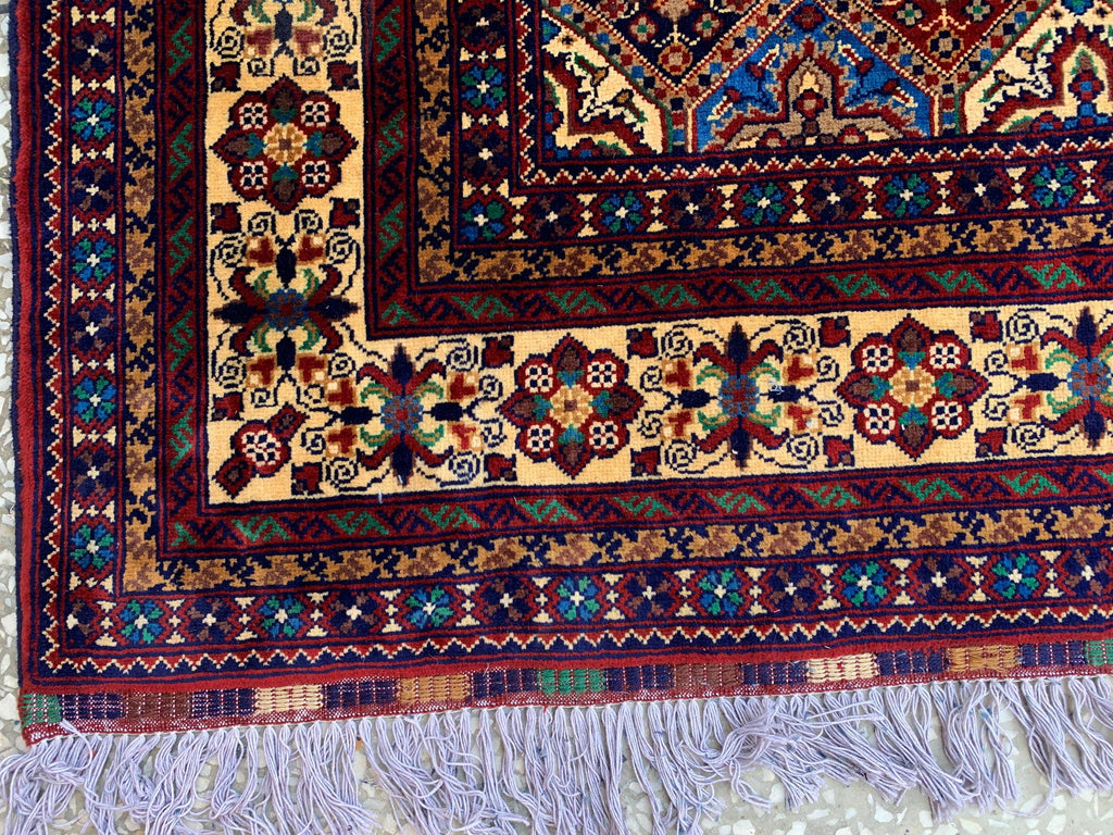 8x12Ft, Afghan Kashi Rug – Large Handmade Wool Tribal Carpet |Oriental Area Rug |Traditional Afghan Wool Rug for Living Room or Office Decor