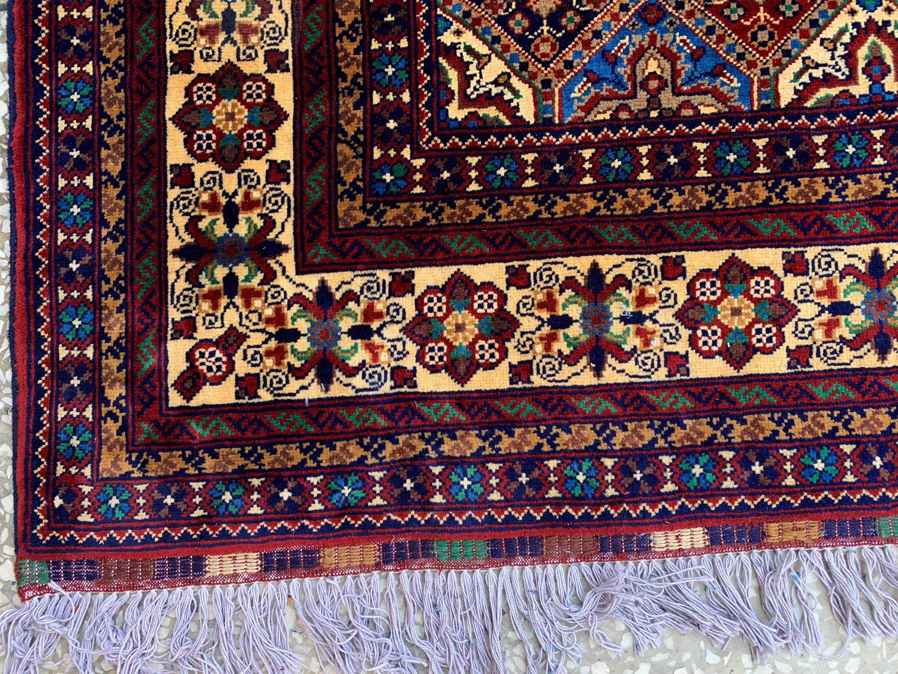8x12Ft, Afghan Kashi Rug – Large Handmade Wool Tribal Carpet |Oriental Area Rug |Traditional Afghan Wool Rug for Living Room or Office Decor
