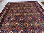 8x12Ft, Afghan Kashi Rug – Large Handmade Wool Tribal Carpet |Oriental Area Rug |Traditional Afghan Wool Rug for Living Room or Office Decor