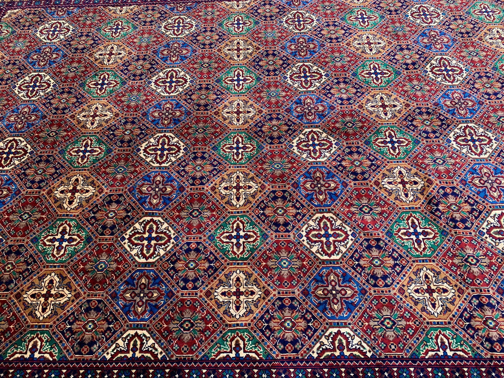 8x12Ft, Afghan Kashi Rug – Large Handmade Wool Tribal Carpet |Oriental Area Rug |Traditional Afghan Wool Rug for Living Room or Office Decor