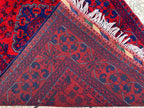 Modern 3x10ft Rug, Bukhara Runner Rug – Turkmen Hand-Knotted Wool Hallway Rug | Minimalist Afghan Runner | Red Geometric Carpet 300x79cm