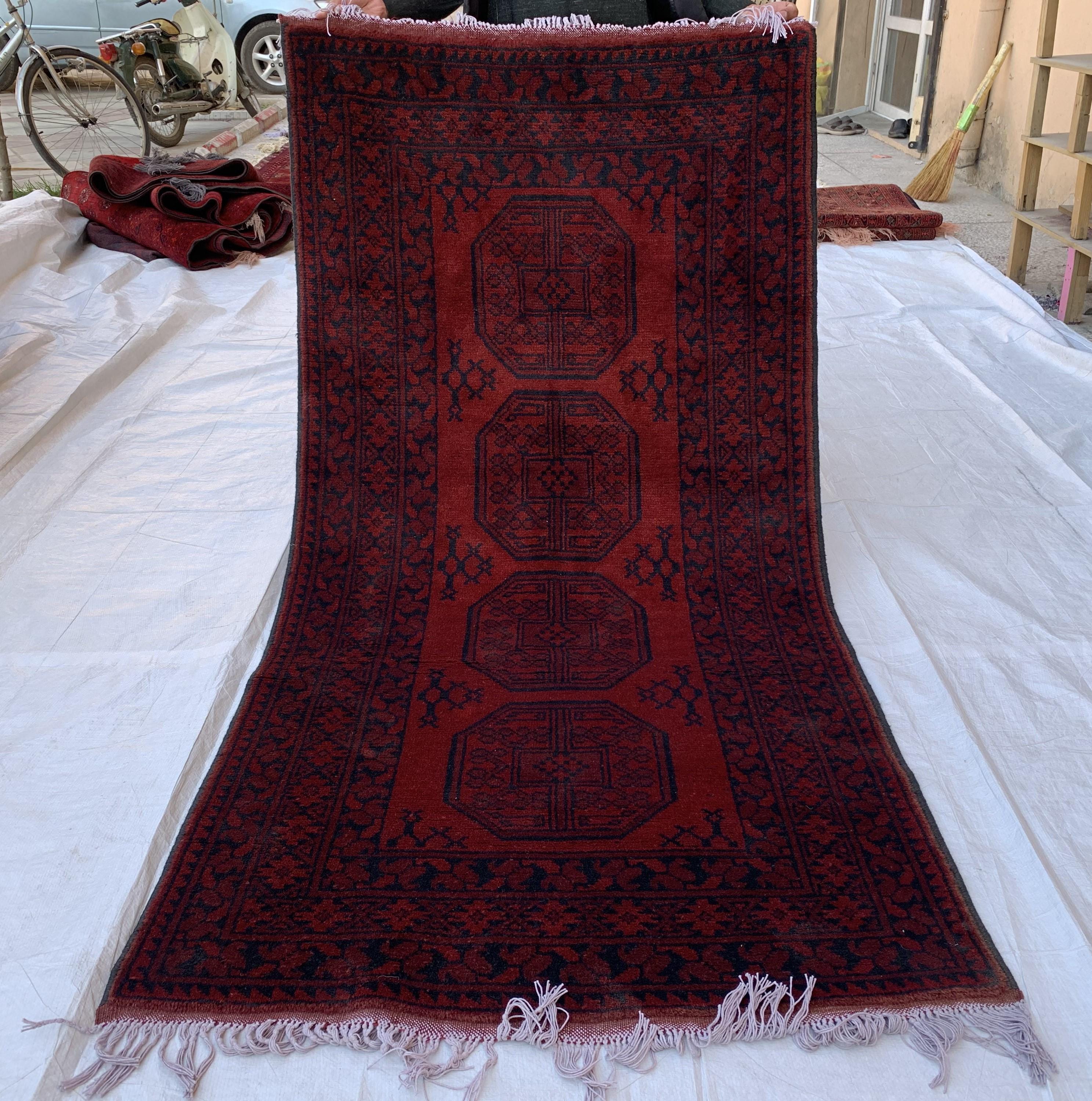 Collectible Rug Vintage 3x7Ft, Elephant Footprint Rug – Handwoven Tribal Area Rug, Boho Decor, Distressed Oriental Carpet, Hallway Runner
