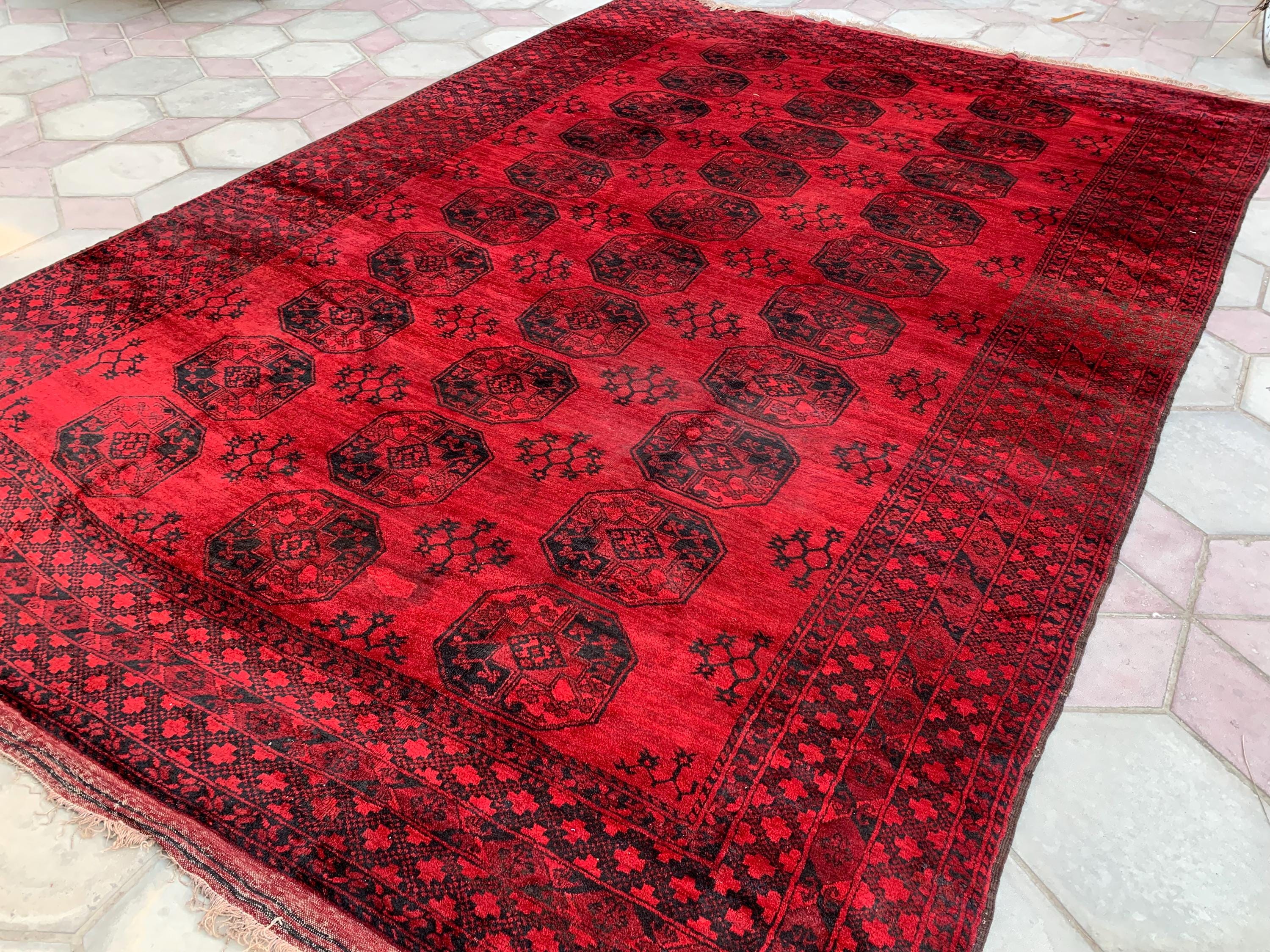 Antique 100-Year-Old Elephant Footprint Rug 16.7x11.7 Ft – Oversized Handwoven Tribal Wool Carpet, Vintage Oriental Rug, Collector's Piece