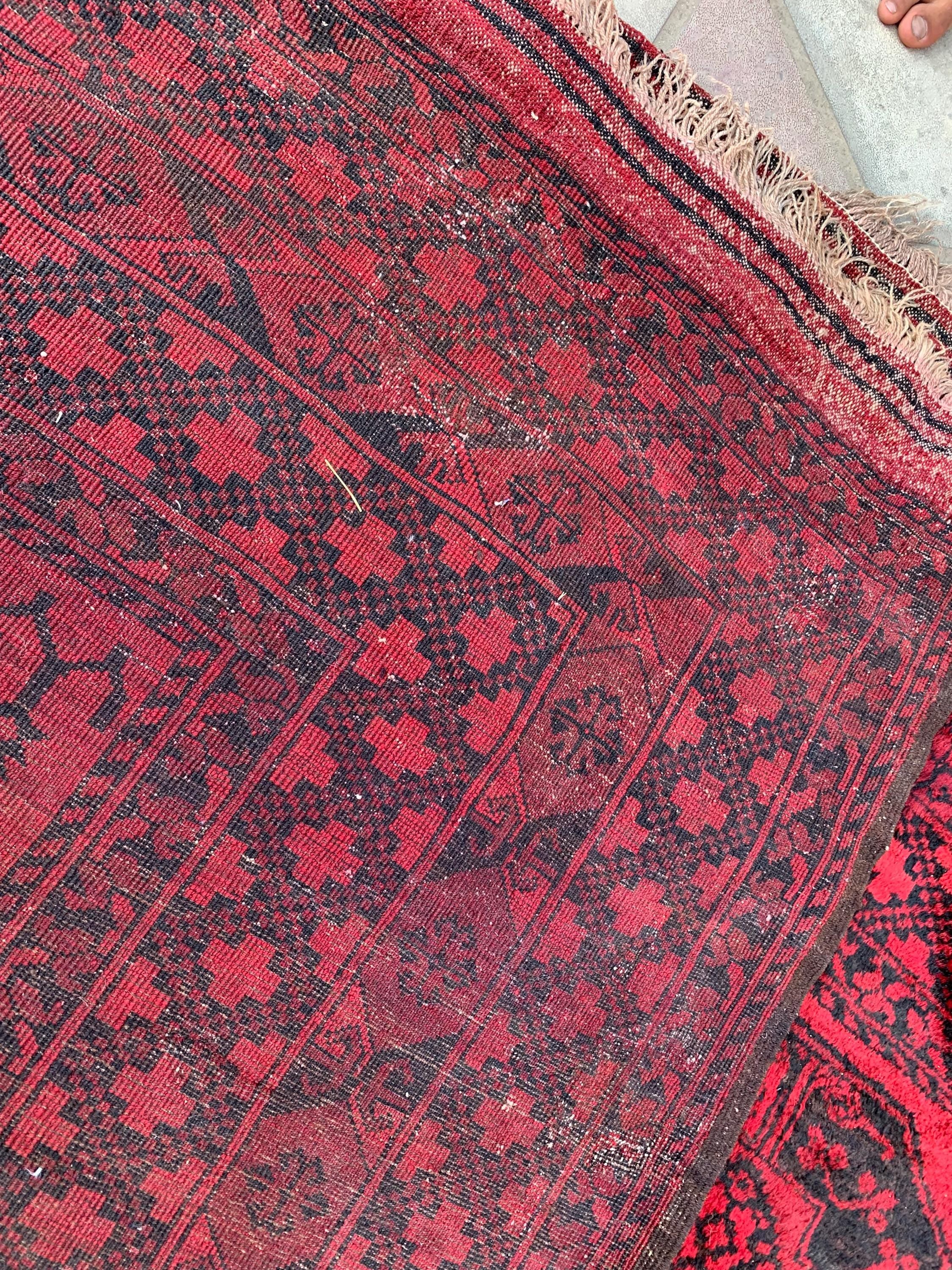 Antique 100-Year-Old Elephant Footprint Rug 16.7x11.7 Ft – Oversized Handwoven Tribal Wool Carpet, Vintage Oriental Rug, Collector's Piece