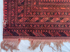 Antique Elephant Footprint Rug – 8.4x6.8 ft Handwoven Afghan Tribal Carpet, Rare Collector's Piece, Vintage Wool Oriental Rug 250x200cm