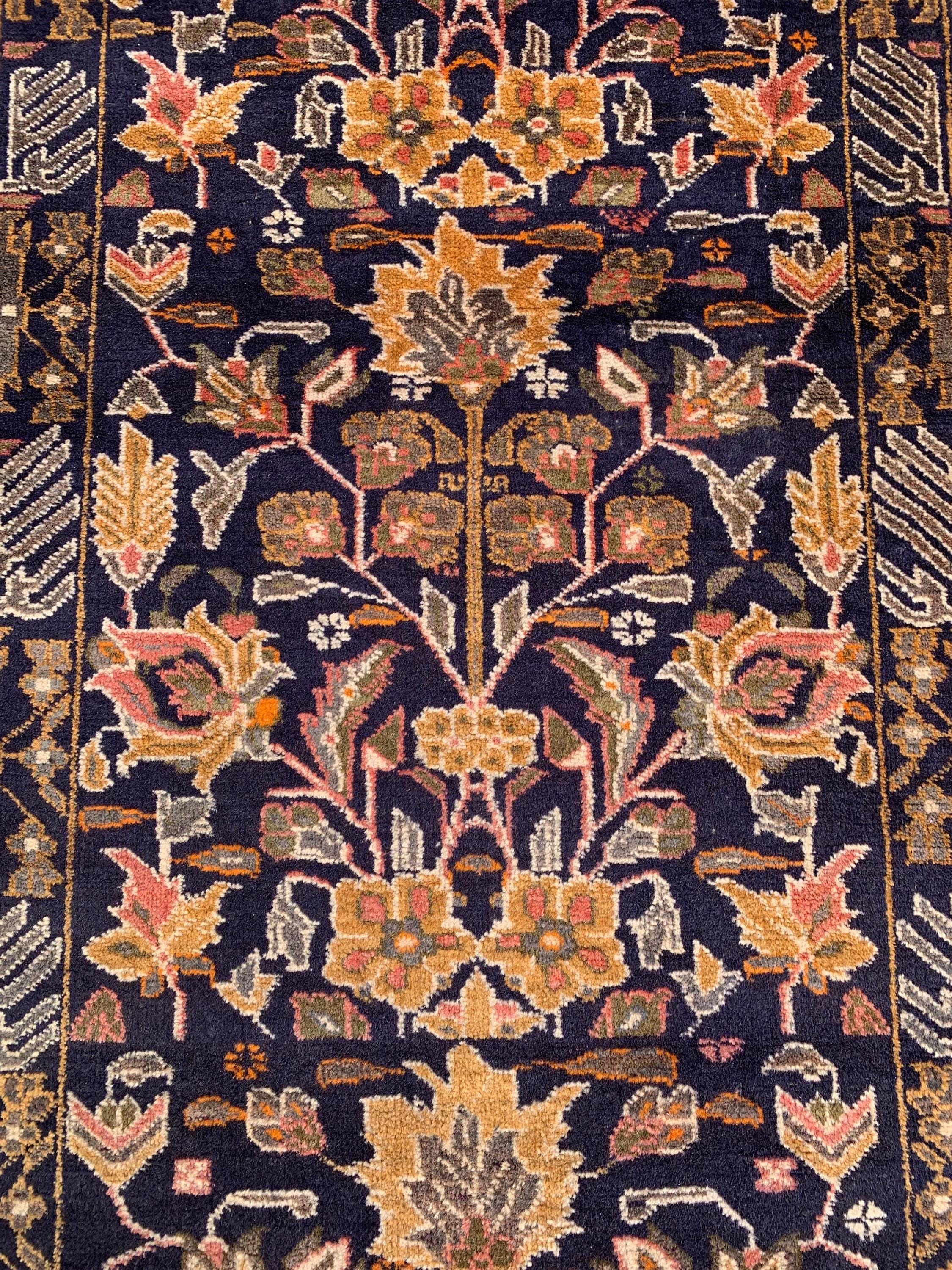 Vintage Baluchi Runner Rug 9.10x2.10 ft – Hand-Knotted Tribal Hallway Runner | Persian Wool Rug | Narrow Oriental Rug | Boho Entryway Decor