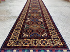 Handmade Runner Rug 12.10 x 3 | Custom Wool & Cotton Rug |Multicolor Unique Area Runner for Hallway, Living Room, or Entryway 391x90cm