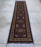 Handmade Runner Rug 12.10 x 3 | Custom Wool & Cotton Rug |Multicolor Unique Area Runner for Hallway, Living Room, or Entryway 391x90cm