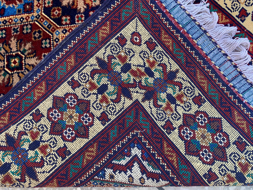 Handmade Runner Rug 12.10 x 3 | Custom Wool & Cotton Rug |Multicolor Unique Area Runner for Hallway, Living Room, or Entryway 391x90cm