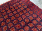 Vintage Turkmen Patnus Gul Rug 9.10x6.6 | Authentic Handwoven Wool Carpet | Traditional Tribal Design | Classic Decorative Rug, Bedroom Rug