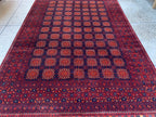 Vintage Turkmen Patnus Gul Rug 9.10x6.6 | Authentic Handwoven Wool Carpet | Traditional Tribal Design | Classic Decorative Rug, Bedroom Rug