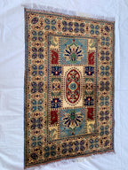 Handwoven Beljik Naksha Rug 5.1x3 ft – Vintage Tribal Wool Area Rug – Afghan Nomadic Carpet – Boho Oriental Home Decor – Small Handmade Rug