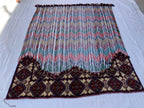 Handwoven Tribal Wall Hanging–Large 6.9x8.5ft Boho Tapestry, Colorful Ikat Pattern with Kilim Border–Bohemian Home Decor, Ethnic Textile Art