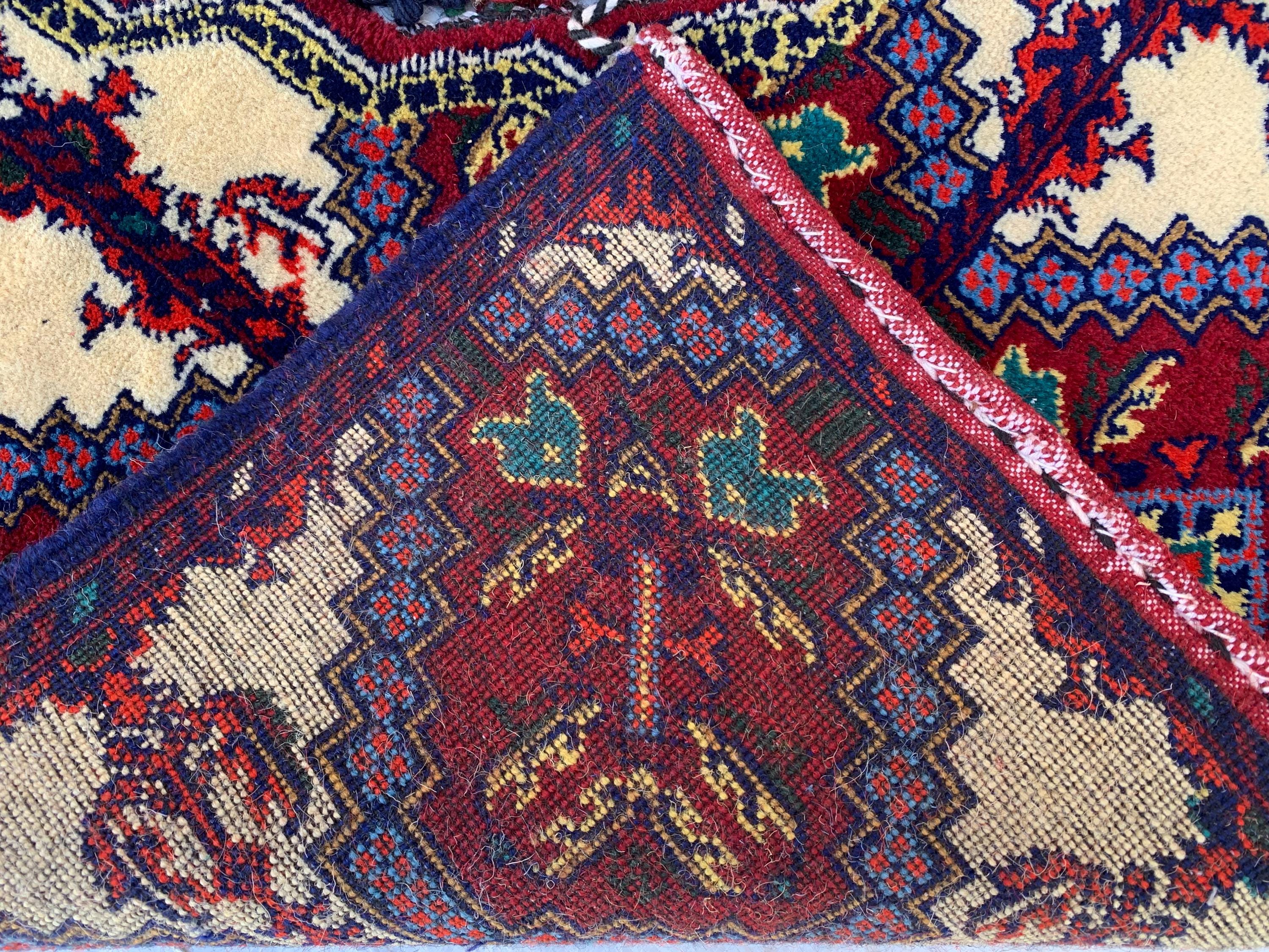 Handwoven Tribal Wall Hanging–Large 6.9x8.5ft Boho Tapestry, Colorful Ikat Pattern with Kilim Border–Bohemian Home Decor, Ethnic Textile Art