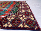Handwoven Tribal Wall Hanging–Large 6.9x8.5ft Boho Tapestry, Colorful Ikat Pattern with Kilim Border–Bohemian Home Decor, Ethnic Textile Art