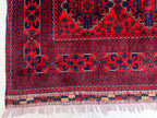 5x7 Turkmen Medium Area Rug, Afghan Handmade Bukhara Design Wool Red Rug, Living Room, 150x200 Dining Table Carpet, Vintage Style Rug