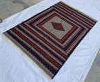 Antique Kilim Rug 6.2x3.11ft –Handmade Wool Tribal Carpet, Grey and Red Vintage Runner, Persian Boho Decor, Rustic Area Rug, Collectible Rug