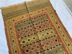 80-Year-Old Vintage Herati Kilim Rug 5.5x3.8 ft | Antique Afghan Flatweave | Collectible Tribal Carpet | Boho Area Rug or Farmhouse rug