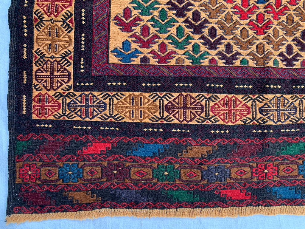 4x6ft, Vintage Kilim Rug | Burgundy Red Handmade Afghan Flatweave | Tribal Geometric Boho Area Carpet, Livingroom Rug, Farmhouse rug