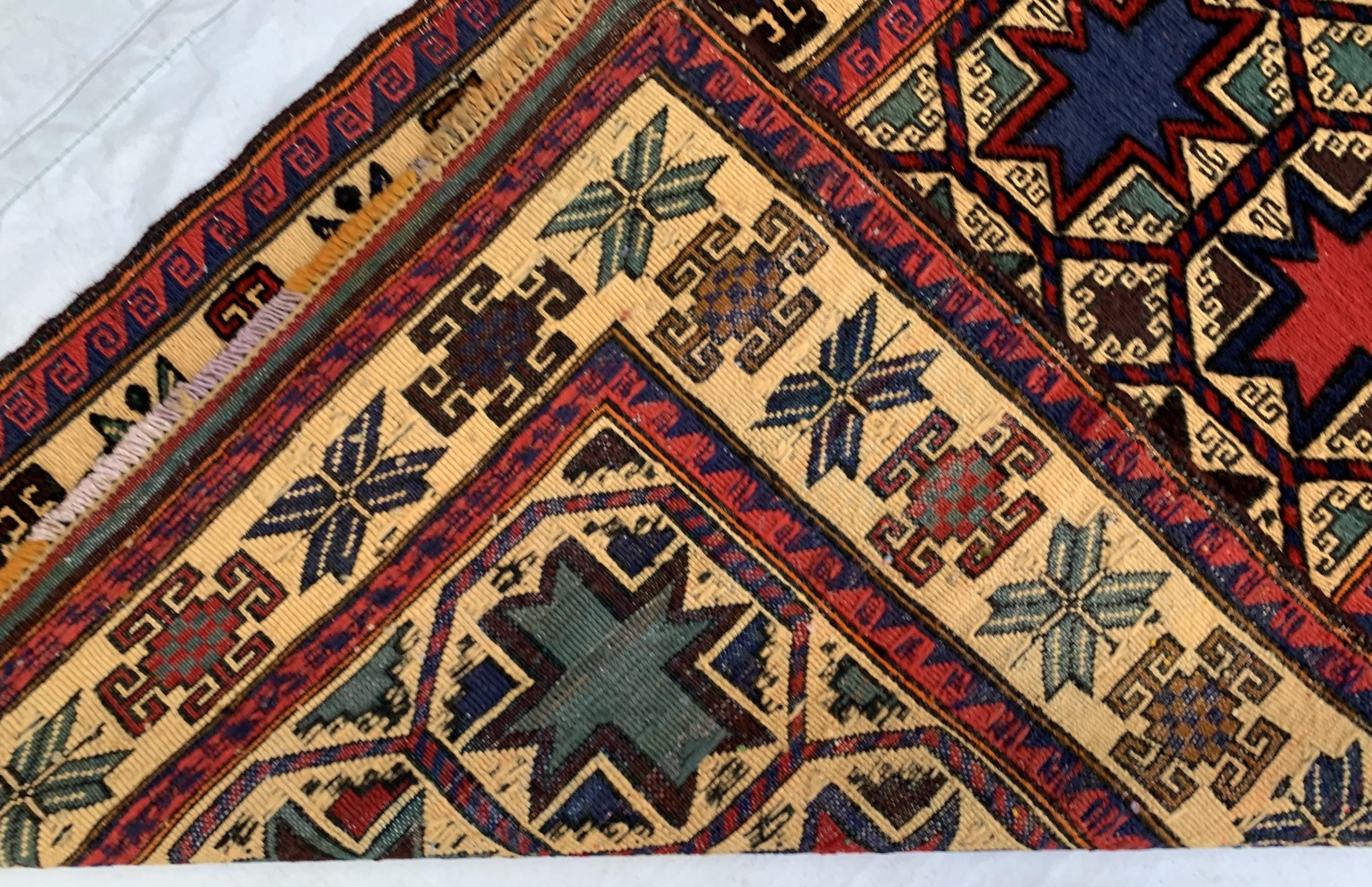 Vintage Kilim Rug 5x3 | Handwoven Tribal Runner | Geometric Boho Rug | Oriental Wool Carpet | Rustic Entryway Decor, Collectible Antique Rug