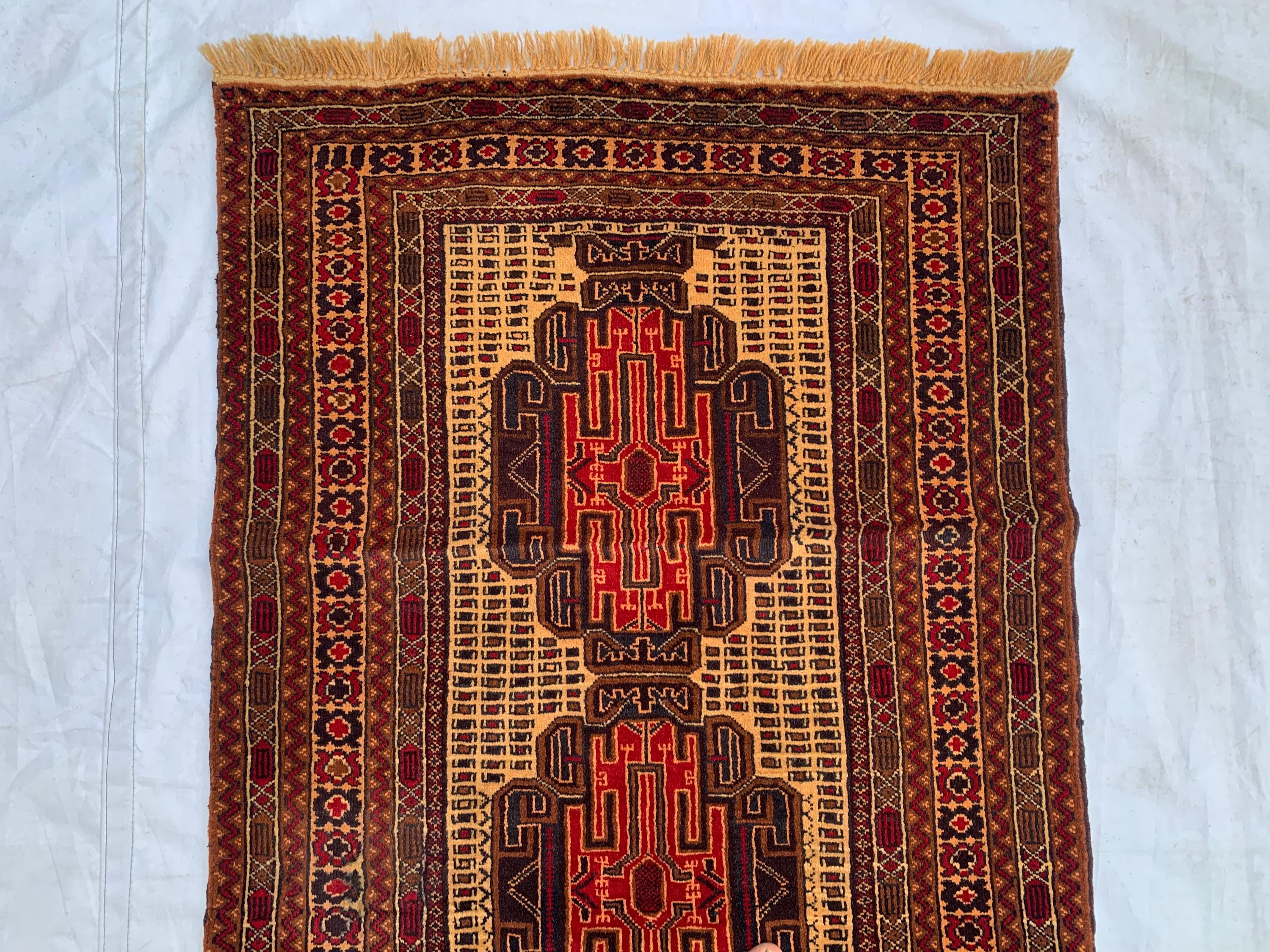 2'9x6'10ft, Vintage Kurki Hallway Runner Rug – Handwoven Tribal Wool Rug, Narrow Boho Runner, Rustic Entryway Carpet, Oriental Area Rug