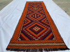 2'1x7'4ft, Vintage Kilim Runner Rug – Handwoven Wool Hallway Rug, Narrow Boho Runner, Rustic Turkish Carpet, Tribal Area Rug, Kitchen Rug