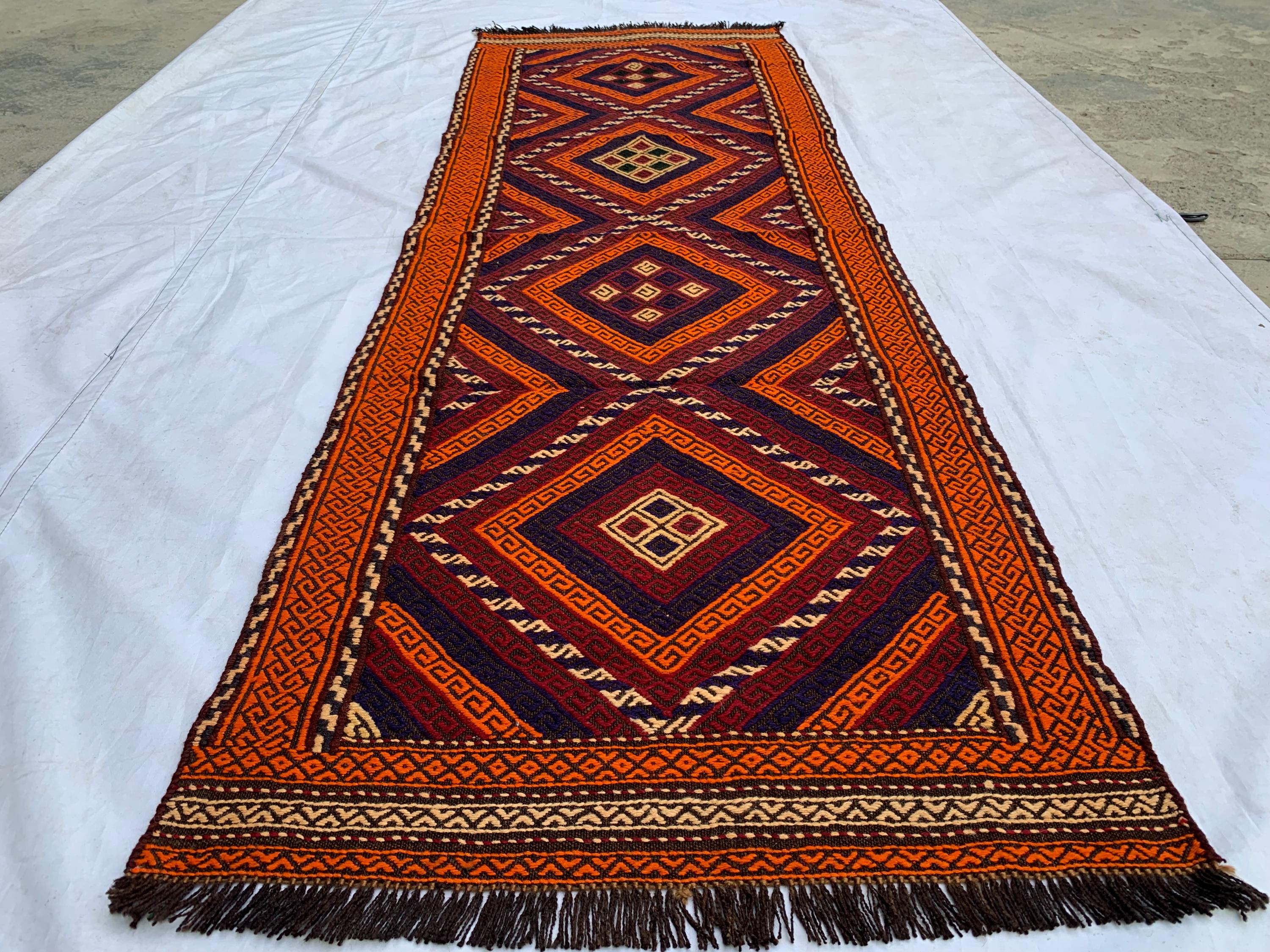 2'1x7'4ft, Vintage Kilim Runner Rug – Handwoven Wool Hallway Rug, Narrow Boho Runner, Rustic Turkish Carpet, Tribal Area Rug, Kitchen Rug
