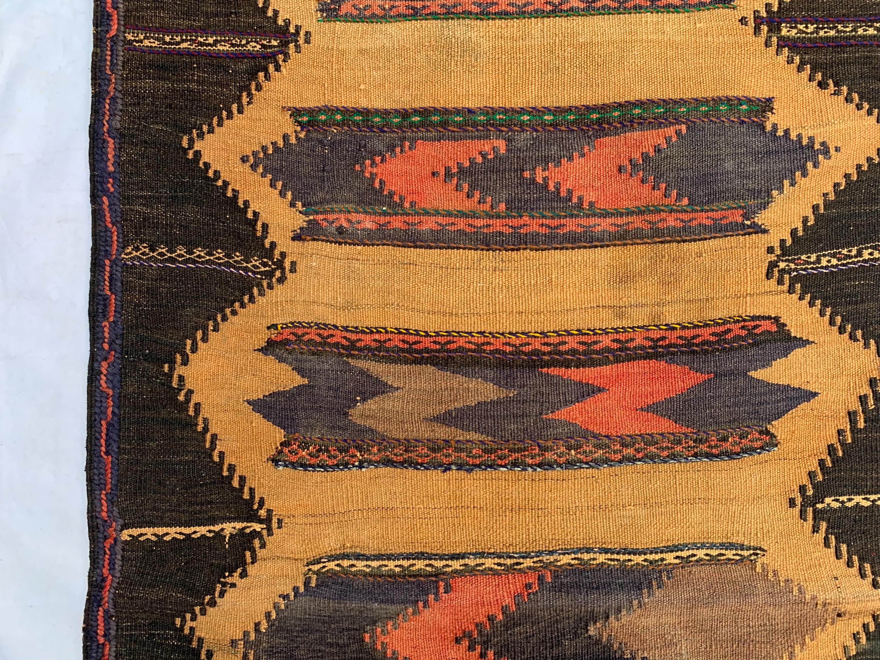 Vintage Kilim Runner Rug 2'1x6'5ft – Handwoven Wool Hallway Runner, Boho Tribal Carpet, Rustic Afghan Narrow Rug, Ethnic Area Decor