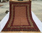 Collectible Vintage Herati Kilim Rug – Handwoven Persian Runner 4x6ft –Unique Wool Gift Idea, Perfect for Bedroom, Living room 185x124cm
