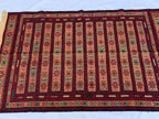 Vintage Kilim Runner Rug 3'10"x6'6" – Handwoven Herati Maliki Wool Rug – Persian Style Area Rug for Living Room or Bedroom – Boho Decor