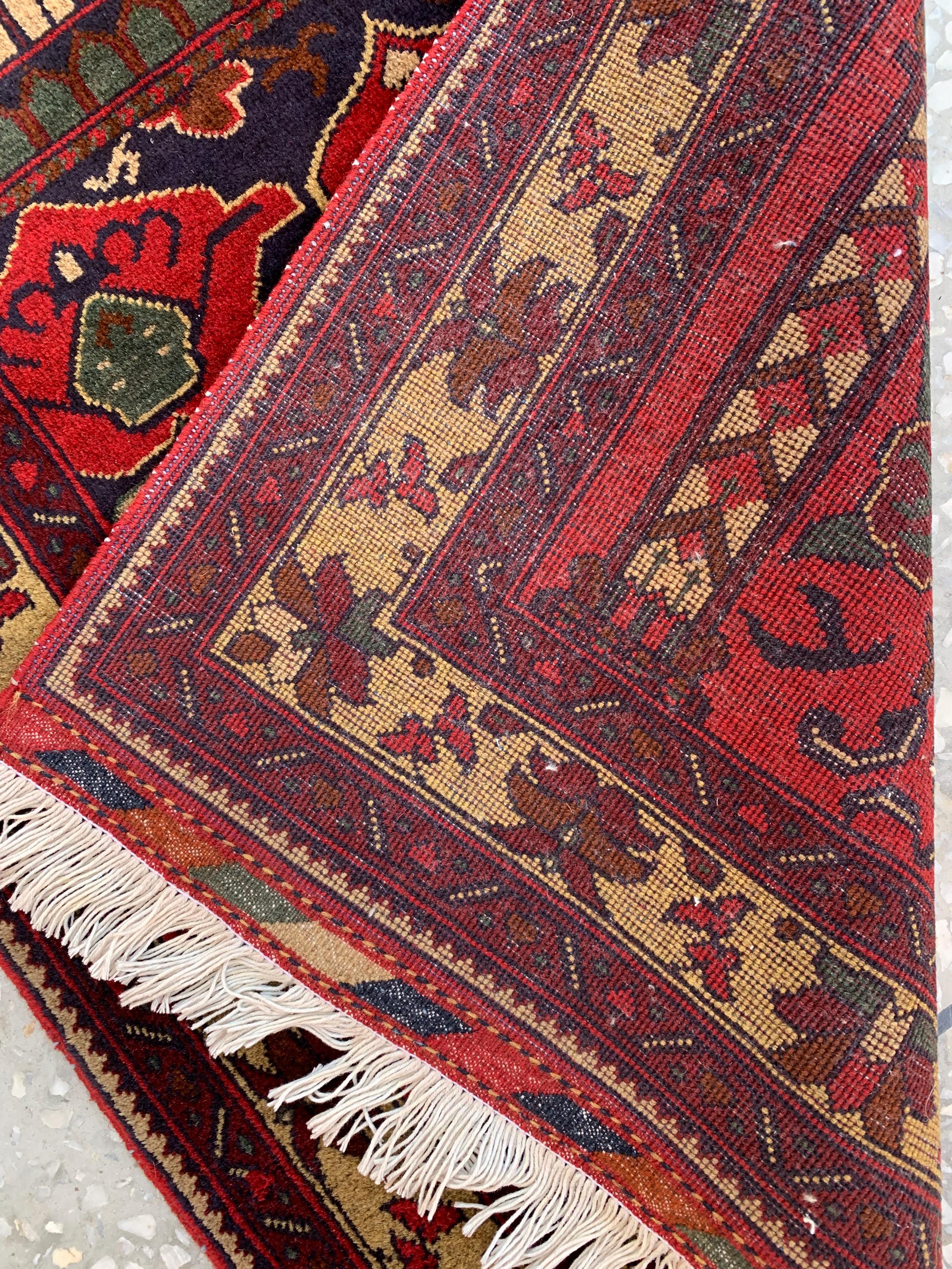 Handmade Turkmen Prayer Rug 4.3x2.8 ft – Small Wool Islamic Prayer Mat – Tribal Afghan Carpet – Muslim Namaz Rug – Vintage Style Decor