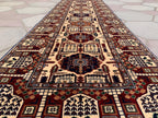 3x10 Afghan Turkmen Runner– Gandum Naksha High Pile Wool Rug –Handmade Hallway Carpet –Tribal Long Runner – Best Quality Afghan Rug 296x87cm