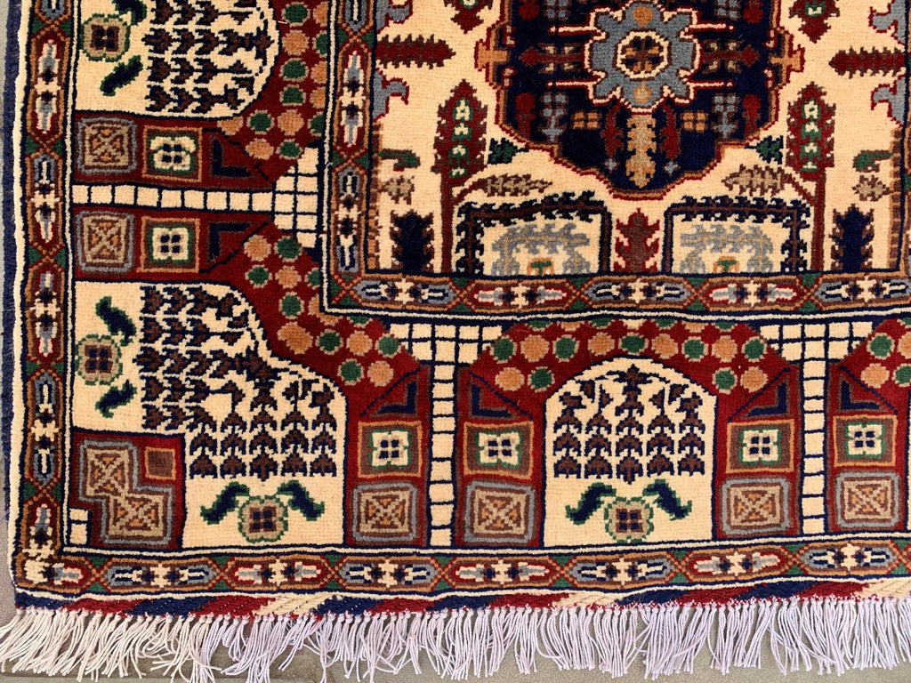 3x10 Afghan Turkmen Runner– Gandum Naksha High Pile Wool Rug –Handmade Hallway Carpet –Tribal Long Runner – Best Quality Afghan Rug 296x87cm