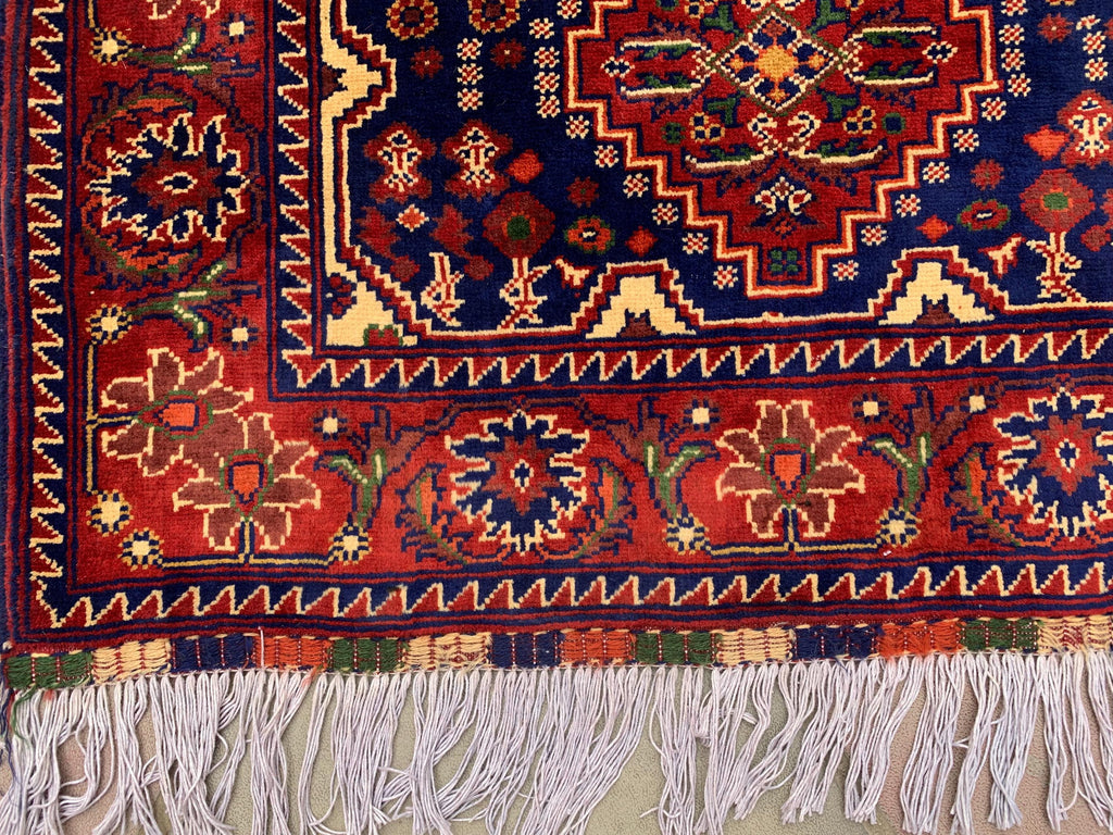 3x10ft, Afghan Turkmen Runner – Yousafi Naksha High Pile Wool Rug – Handmade Hallway Carpet – Tribal Long Runner – Best Quality Afghan Rug