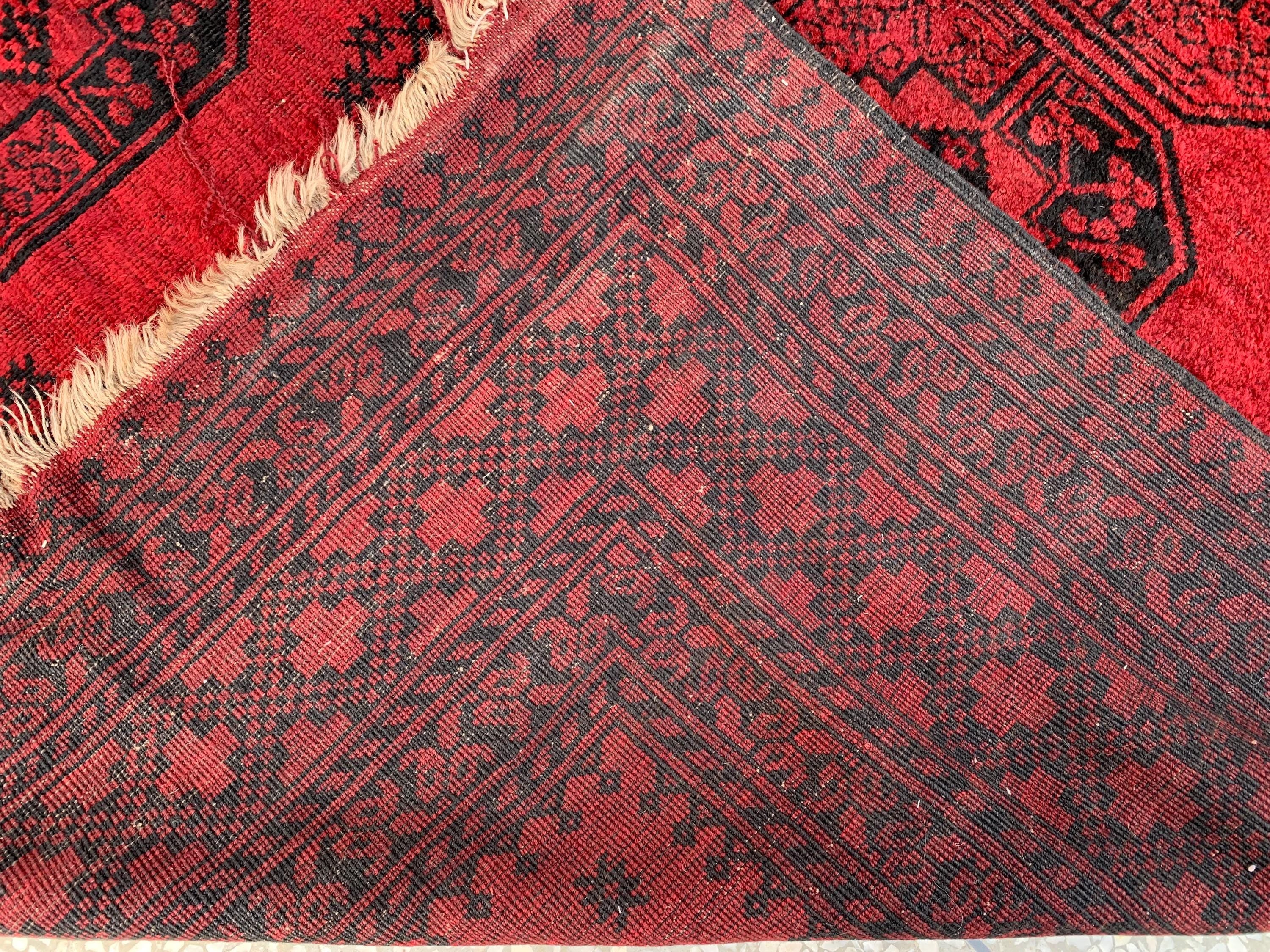 11.7x8.11 Ft Vintage Elephant Footprint Rug – Antique Afghan Handmade Wool Carpet | Large Oriental Tribal Area Rug for Living Room or Decor