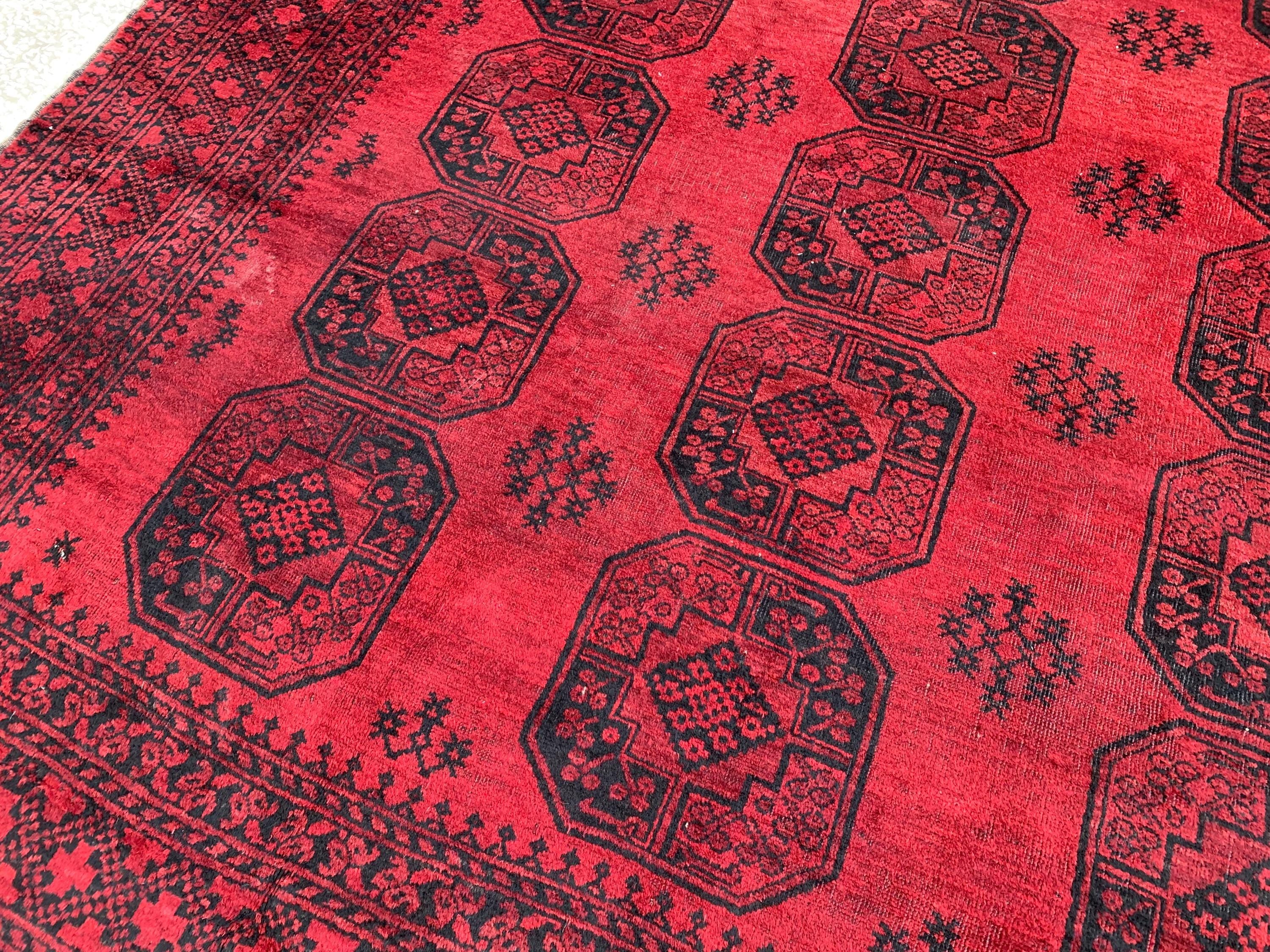 11.7x8.11 Ft Vintage Elephant Footprint Rug – Antique Afghan Handmade Wool Carpet | Large Oriental Tribal Area Rug for Living Room or Decor