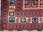 6x10Ft, Ala Bakhmal Vintage Rug–Handmade Afghan Tribal Wool Carpet |Antique Oriental Area Rug |Boho Living Room or Collector Decor 296x194cm