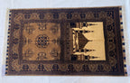 4.5x2.11 Handwoven Beljik Bukhara Prayer Rug – Turkmen Vintage Wool Islamic Mat, Red Tribal Design, Muslim Prayer Carpet, Muslim Gift