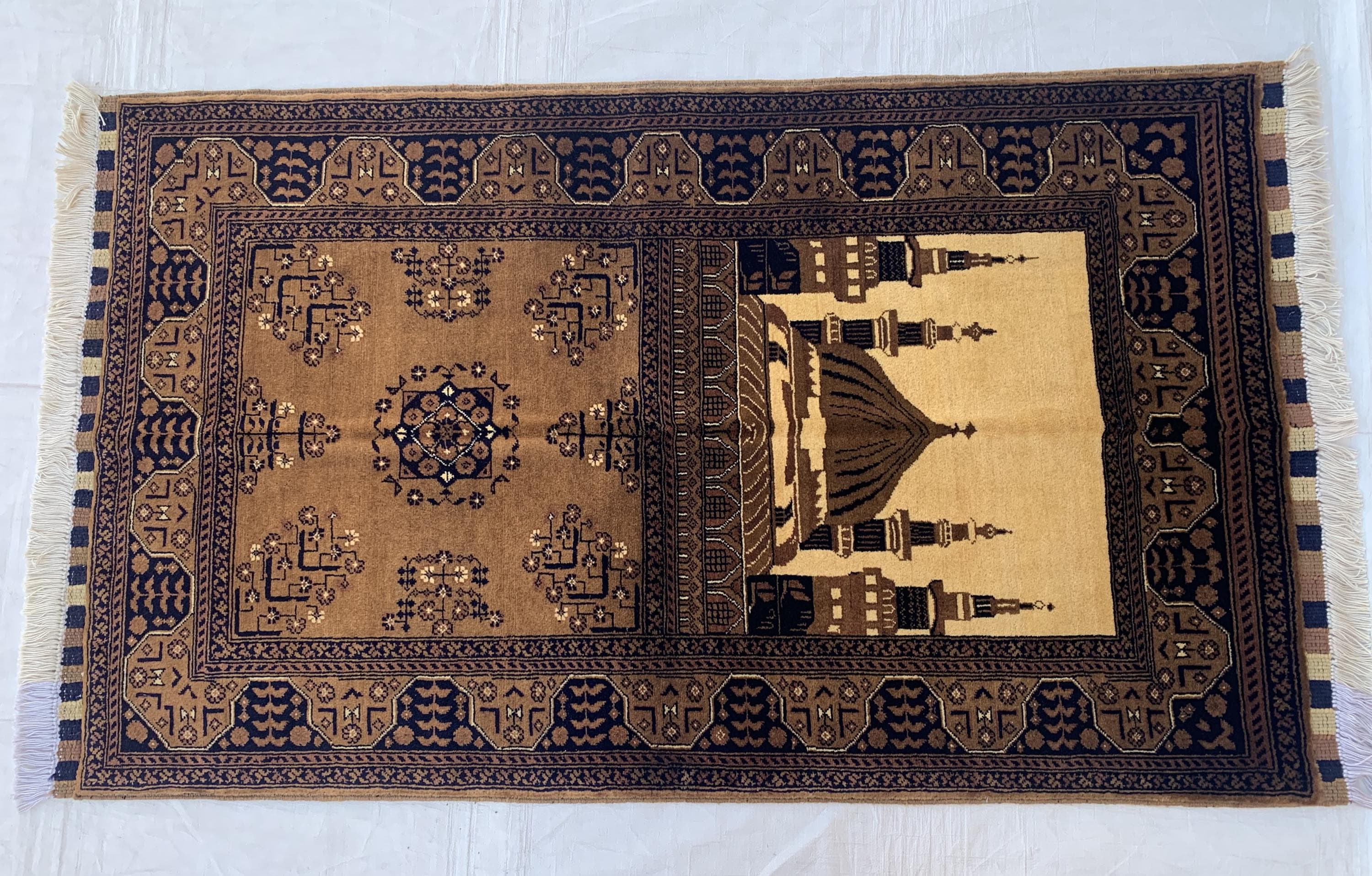 4.5x2.11 Handwoven Beljik Bukhara Prayer Rug – Turkmen Vintage Wool Islamic Mat, Red Tribal Design, Muslim Prayer Carpet, Muslim Gift