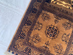 4.5x2.11 Handwoven Beljik Bukhara Prayer Rug – Turkmen Vintage Wool Islamic Mat, Red Tribal Design, Muslim Prayer Carpet, Muslim Gift
