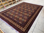 8x12Ft, Afghan Kashi Rug – Large Handmade Wool Tribal Carpet |Oriental Area Rug |Traditional Afghan Wool Rug for Living Room or Office Decor