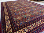 8x12Ft, Afghan Kashi Rug – Large Handmade Wool Tribal Carpet |Oriental Area Rug |Traditional Afghan Wool Rug for Living Room or Office Decor
