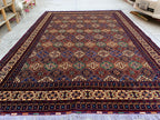 8x12Ft, Afghan Kashi Rug – Large Handmade Wool Tribal Carpet |Oriental Area Rug |Traditional Afghan Wool Rug for Living Room or Office Decor